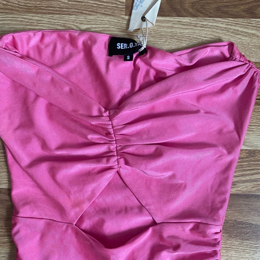 SER.O.YA Vibrant Pink Gathered Top